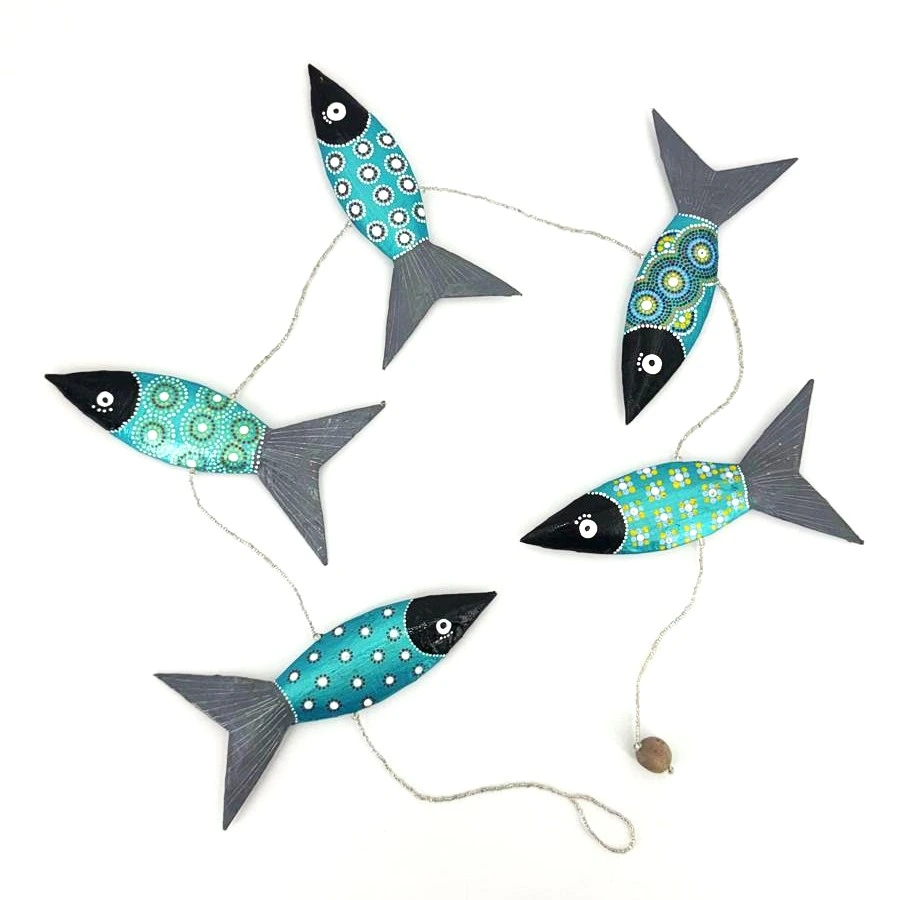 Suspension en papier recyclé - Modèle 5 sardines 