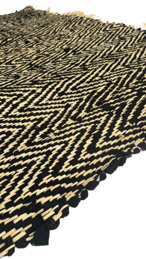 Tapis coton chaine raphia
