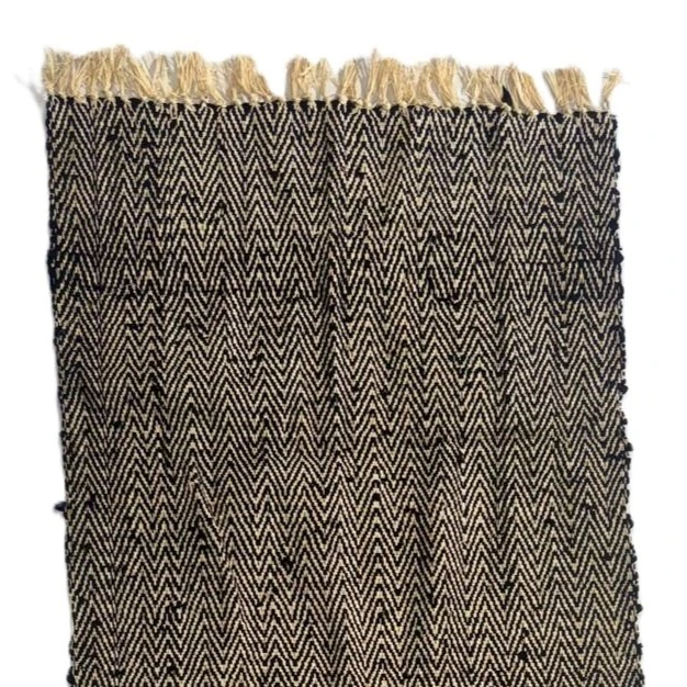 Tapis coton chaine raphia