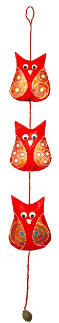 Suspension en papier recyclé - Modèle mini 3 hiboux 