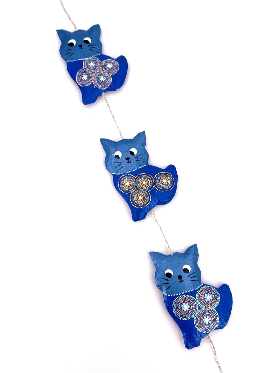 Suspension en papier recyclé - Modèle 3 chats 