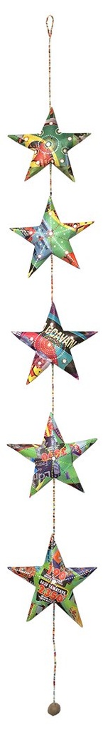 Suspension en papier recyclé - Modèle 5 étoiles 