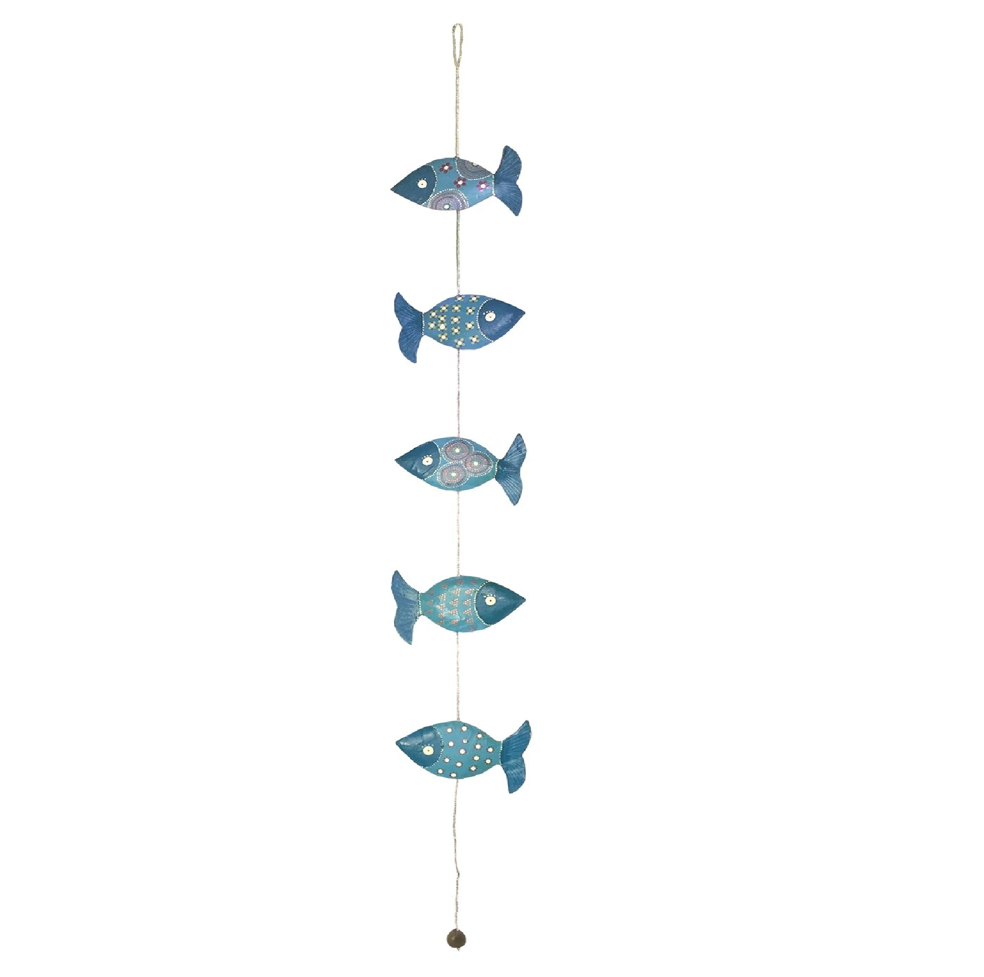 [PMSS-PR100P] Suspension en papier recyclé - Modèle 5 poissons ronds 