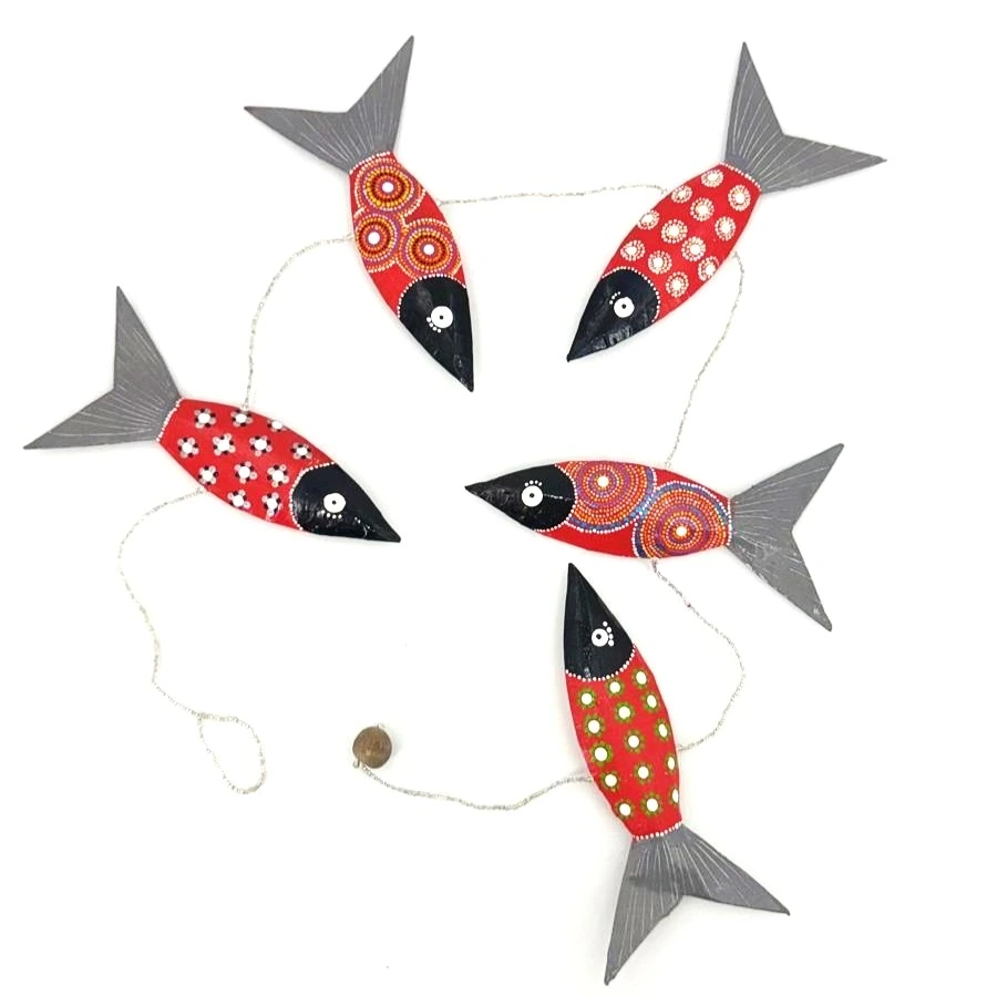 [PMSS-SA100P] Suspension en papier recyclé - Modèle 5 sardines finition peinture acrylique - Env. 100 cm / 80 g