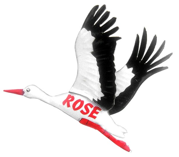 Magnet en canettes recyclées - Modèle Cigogne en vol finition couleurs variées - Env. 5/6 cm / 10 g
