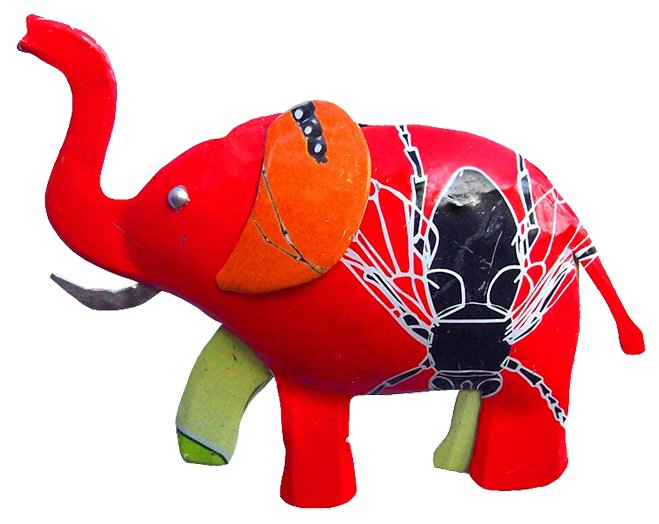 [KKMG-EP006V] Magnet en canettes recyclées - Modèle Elephant finition couleurs variées - Env. 5/6 cm / 10 g