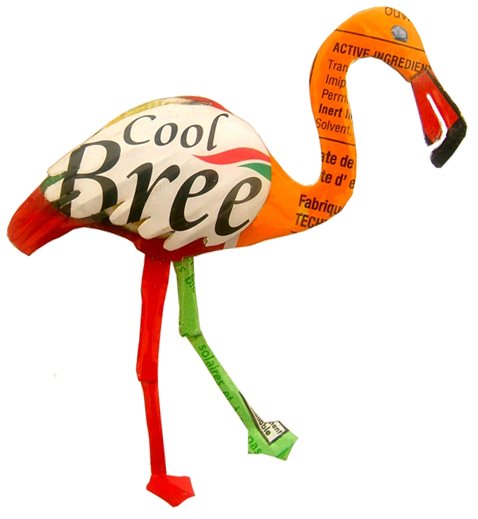 Magnet en canettes recyclées - Modèle Flamant rose 