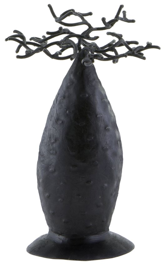 [FRPB-BM016F] Porte bijoux en métal recyclé - Modèle Bombé finition tôle noire - Env. 16 cm / 0,1 g