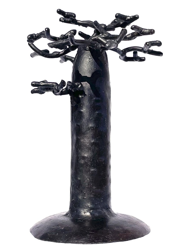 [FRPB-FN010F] Porte bijoux en métal recyclé - Modèle Fanantenana finition tôle noire - Env. 10 cm / 0,1 g