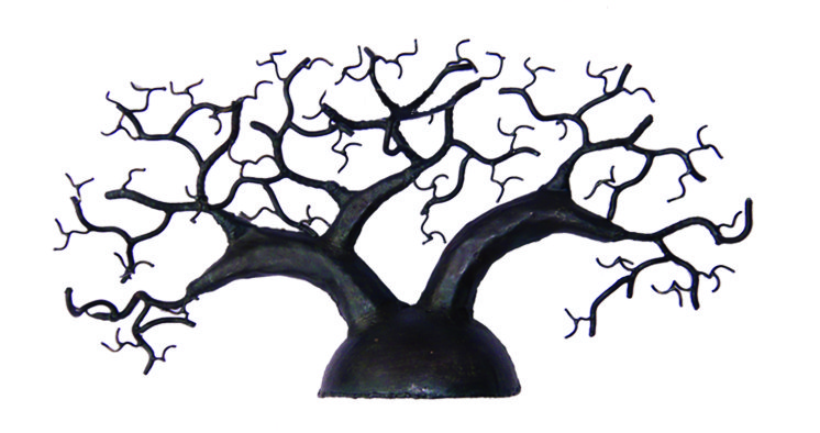 [FRPB-MR025F] Porte bijoux en métal recyclé - Modèle Mural finition tôle noire - Env. 25 cm / 0,1 g