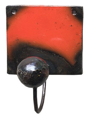 [FRPT-CR010T] Patère en métal recyclé - Modèle Carré 1 boule finition tôle brute - Env. 10x10 cm / 0,1 g