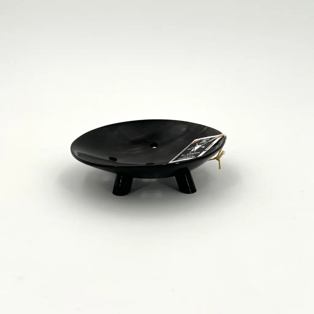 Porte savon en corne de zébu - Modèle Carré finition poli & lustré - 10 cm (copie)