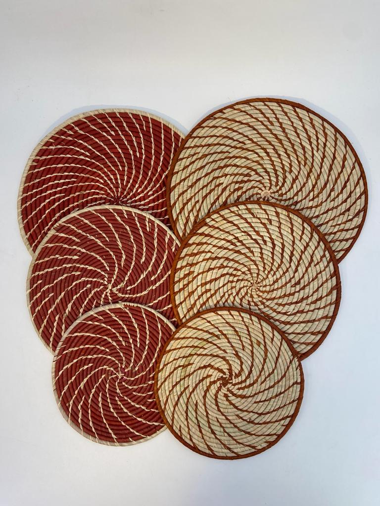 Dessous de plat en raphia - Rose & fibre naturelle  (copie)