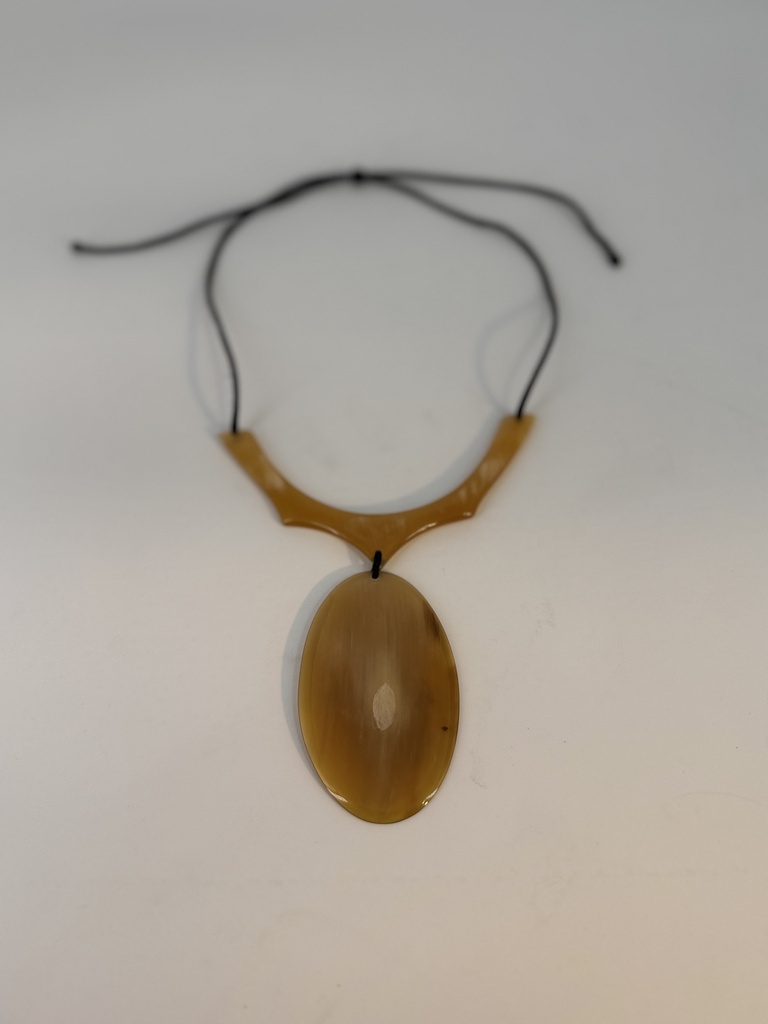 Collier ajustable Oeuf en corne de zébu
