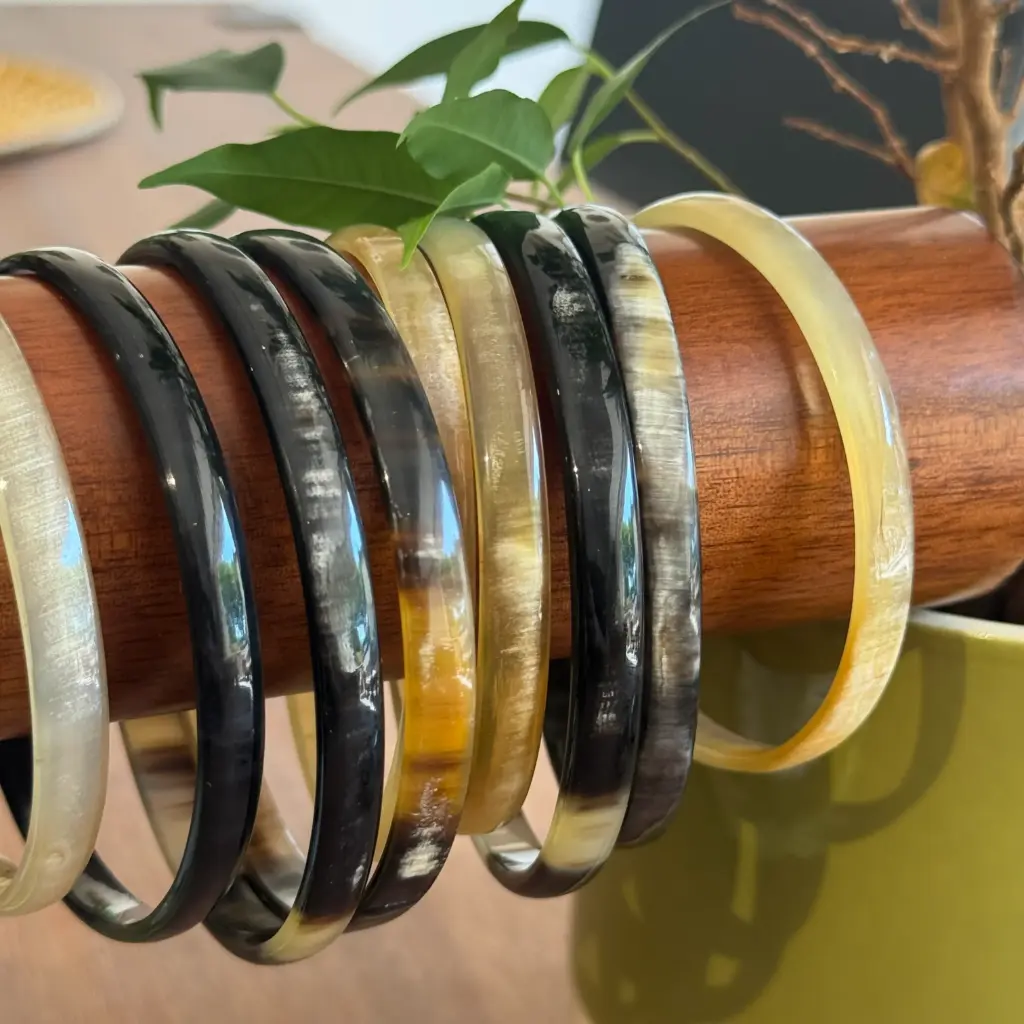 [CZBJ-BJ008C] Bracelet jonc en corne de zébu - 8mm de largeur