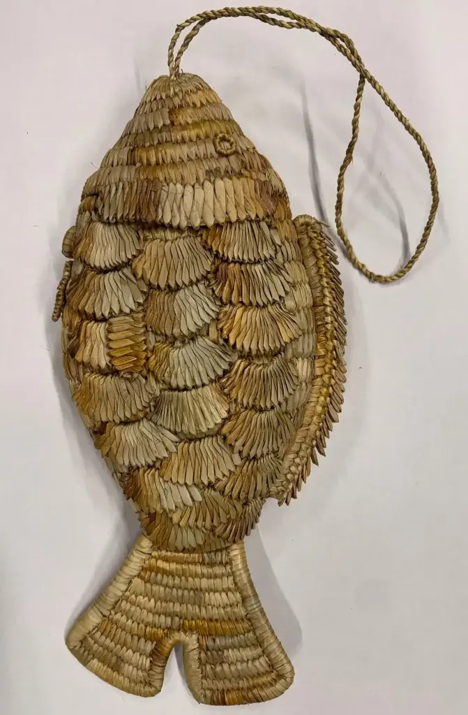 Boite décorative en jacinthe d'eau - modèle poisson TGM - Env. 65/70cm