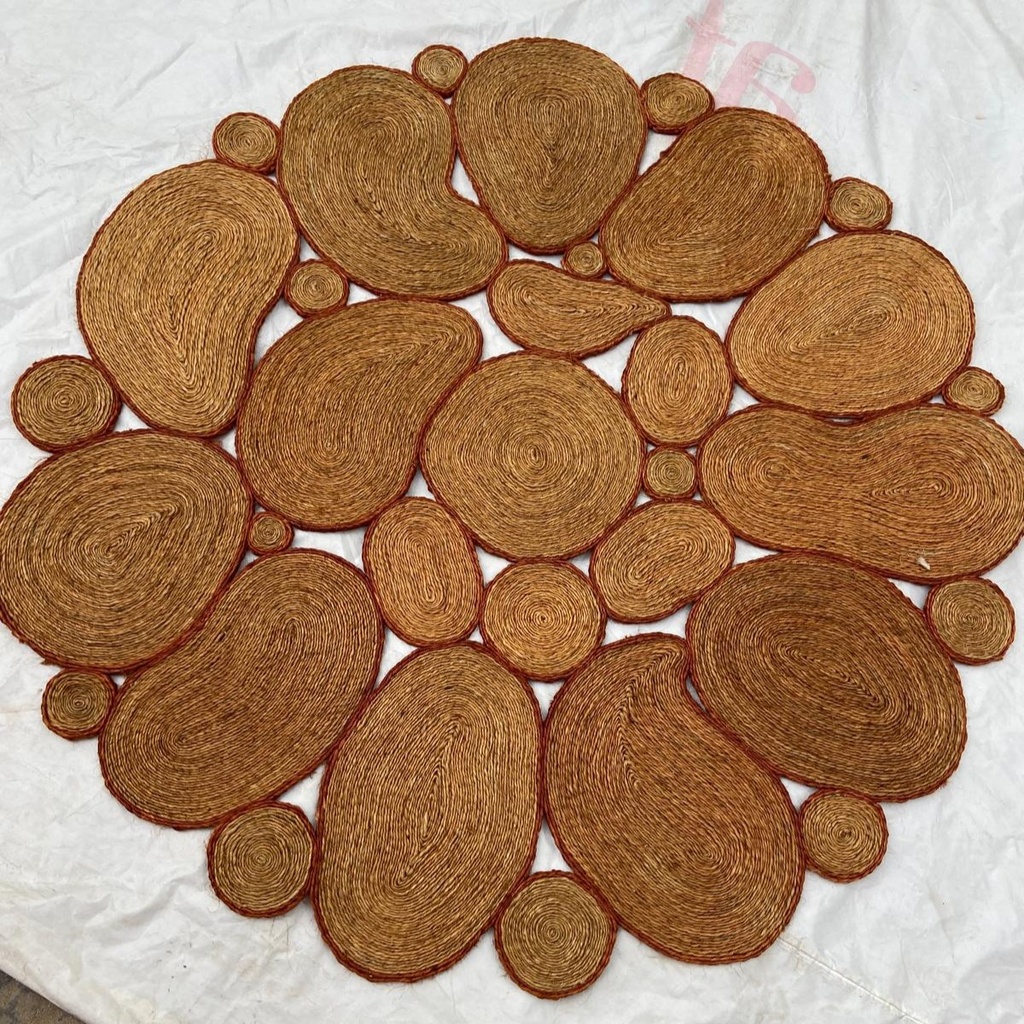 Tapis en sisal - Modèle Bulles / Marcelle Marron - Diam 140 cm (copie)