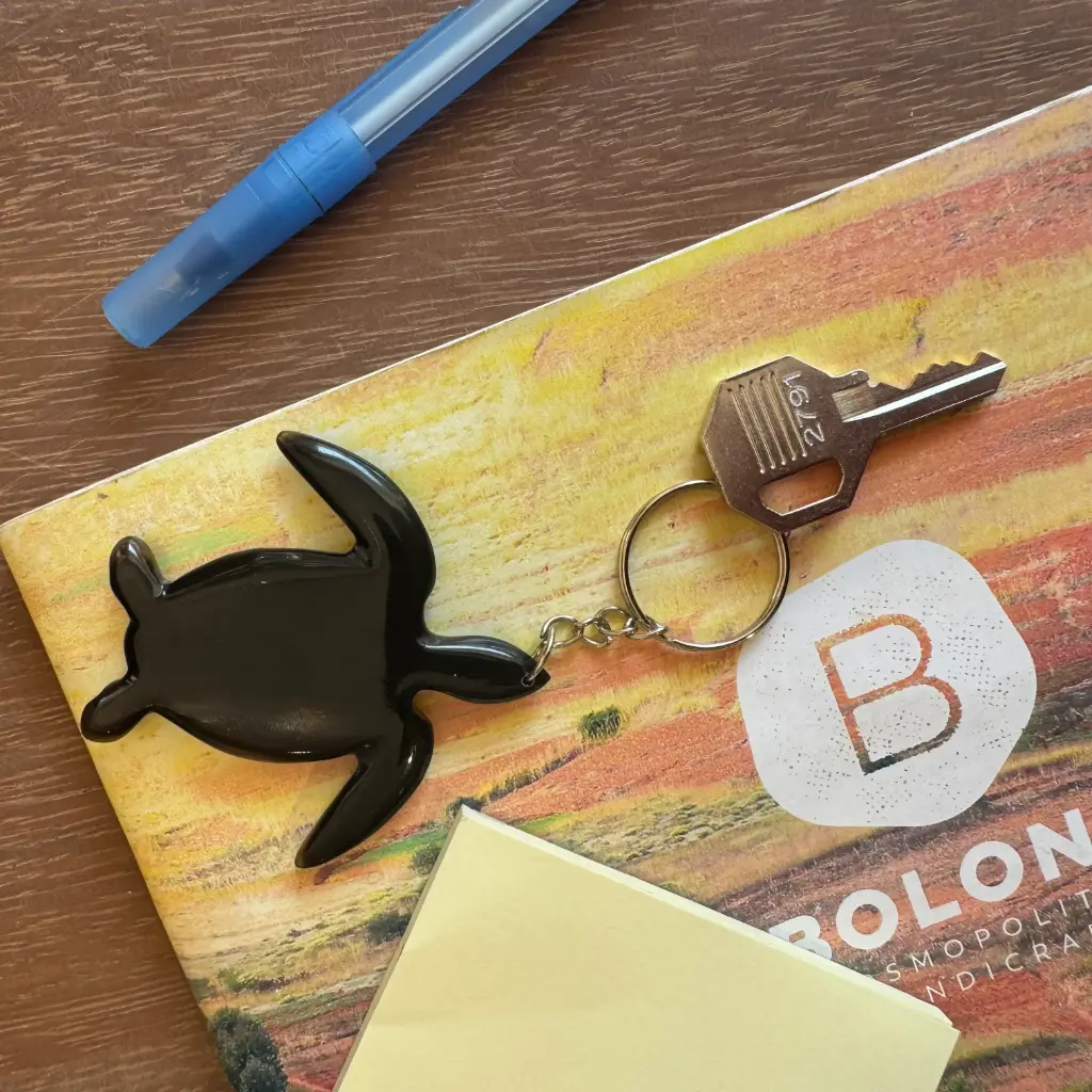 Porte clé en corne de zébu - Tortue - 11cm