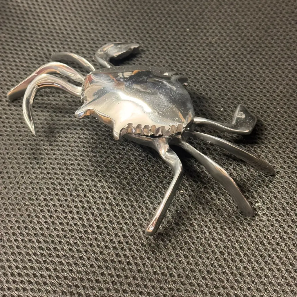 Boite en aluminium recyclé - Crabe MM finition alu brossé - 12 cm 