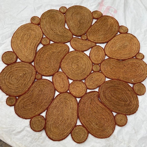 [SSDP-Bm140V] Tapis en sisal - Modèle Bulles / Marcelle Marron - Diam 140 cm (copie)