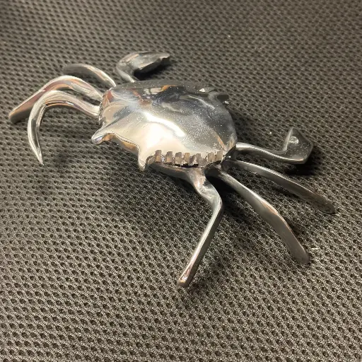 [ALBT-CA012A] Boite en aluminium recyclé - Crabe MM finition alu brossé - 12 cm 