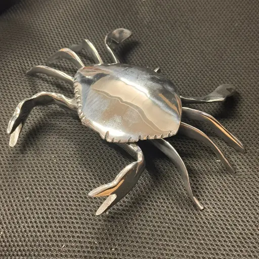 [ALBT-CA020A] Boite en aluminium recyclé - Crabe MM finition alu brossé - 12 cm 