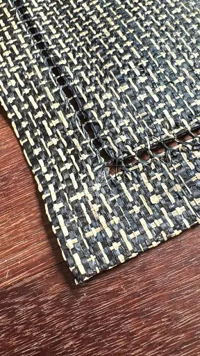 [RAST-AA045V] Set de table en raphia Noir et Blanc - modèle A - 30x45cm