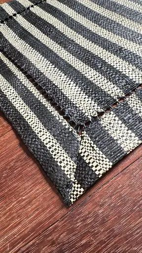 [RAST-BB045V] Set de table en raphia Noir et Blanc - modèle B - 30x45cm