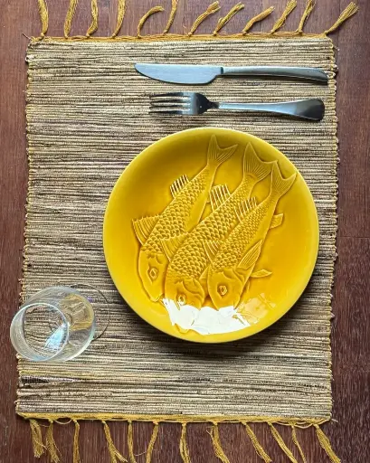 [BAST-CD045N] Set de table en fibre de bananier - chaine dorée