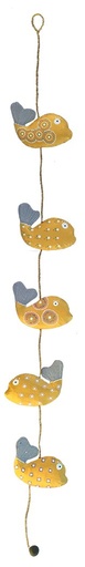 [PMSS-BL100P] Suspension en papier recyclé - Modèle 5 baleines  finition peinture acrylique - Env. 100 cm / 80 g