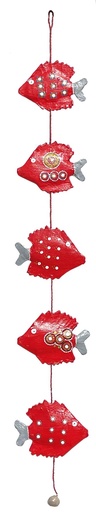 [PMSS-5P100P] Suspension en papier recyclé - Modèle 5 poissons papillons finition peinture acrylique - Env. 100 cm / 80 g