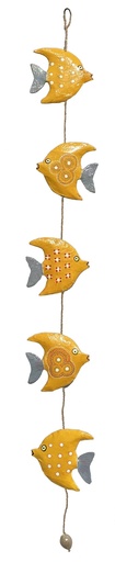 [PMSS-PT100P] Suspension en papier recyclé - Modèle 5 poissons tangs finition peinture acrylique - Env. 100 cm / 80 g