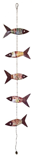 [PMSS-SA100P] Suspension en papier recyclé - Modèle 5 sardines finition peinture acrylique - Env. 100 cm / 80 g