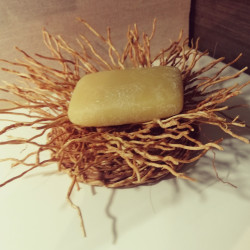 [VTPS-TR010N] Porte savon en vetiver - Modèle Tressé finition fibre naturelle - Env. 10 cm / 10 g
