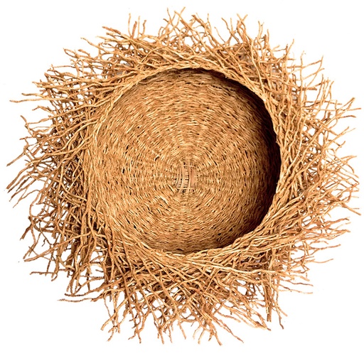 [VTND-LL018N] Nid en vetiver - Modèle classique L finition fibre naturelle - Env. 18 cm / 180 g