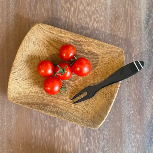 [CZFR-2B012C] Fourchette en corne de zébu - 2 bandes - 12cm