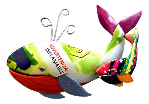 [KKMG-BM006V] Magnet en canettes recyclées - Modèle Baleine et bébé finition couleurs variées - Env. 5/6 cm / 10 g