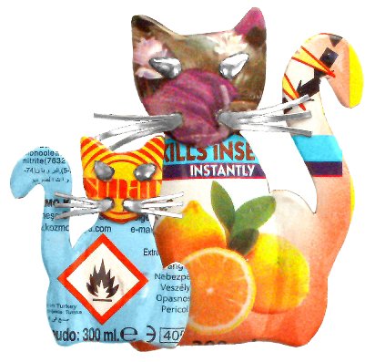 [KKMG-CI006V] Magnet en canettes recyclées - Modèle Chat et bébé finition couleurs variées - Env. 5/6 cm / 10 g