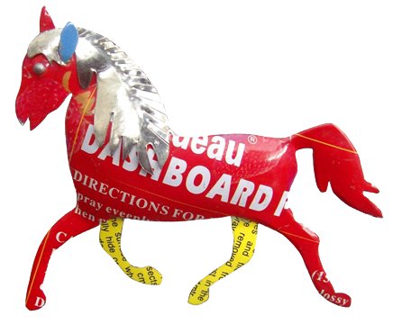 [KKMG-CV006V] Magnet en canettes recyclées - Modèle Cheval 