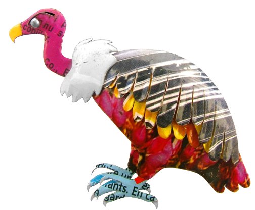 [KKMG-VA006V] Magnet en canettes recyclées - Modèle Vautour finition couleurs variées - Env. 5/6 cm / 10 g