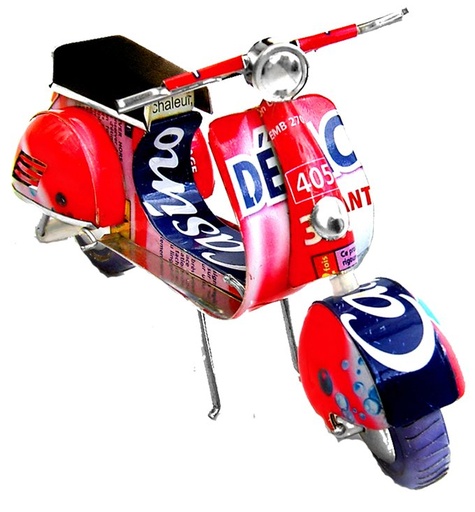 [KKMA-SC013V] Maquette en canettes recyclées - Modèle 2 roues scooter 
