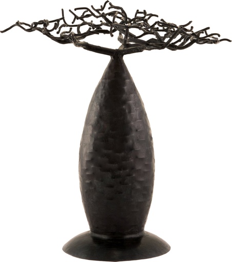 [FRPB-BM035F] Porte bijoux en métal recyclé - Modèle Bombé MM noir