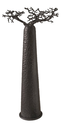 [FRBB-FF050F] Baobab a poser en métal recyclé - Modèle Fin finition tôle noire - Env. 70 cm / 0,1 g
