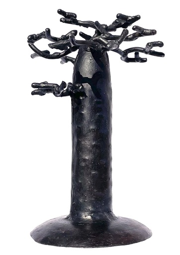 [FRPB-FN010F] Porte bijoux en métal recyclé - Modèle Fanantenana finition tôle noire - Env. 10 cm / 0,1 g