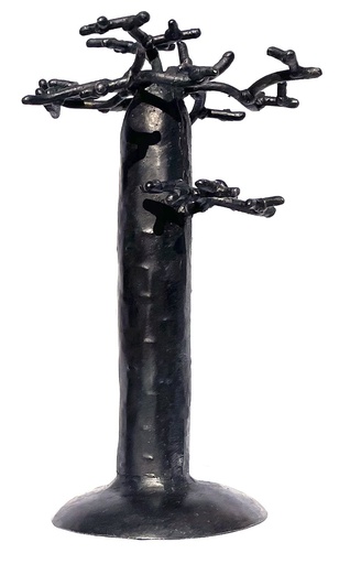[FRPB-FN018F] Porte bijoux en métal recyclé - Modèle Fanantenana finition tôle noire - Env. 18 cm / 0,1 g
