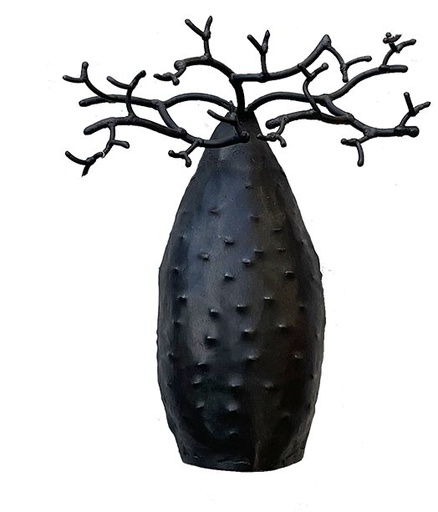 [FRCC-MR015F] Cache-clou en métal recyclé - Modèle Mural finition tôle noire - Env. 15 cm / 0,1 g