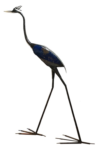 [FROI-HR120F] Oiseau  en métal recyclé - Modèle Héron MM noir
