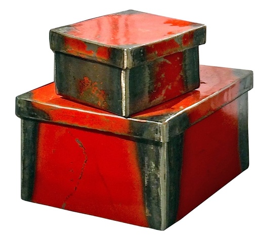[FRBT-CR006T] Boite en métal recyclé - Modèle Carré TPM finition tôle brute - Env. 6x6 cm / 0,1 g