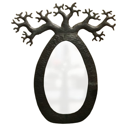 [FRMR-BT070F] Miroirs en métal recyclé - Modèle Baobab tronc GM noir