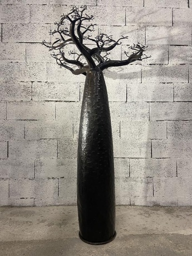 [FRBG-BM180F] Baobab a poser en métal recyclé - Modèle TGM 120 noir - tronc bombé (copie)